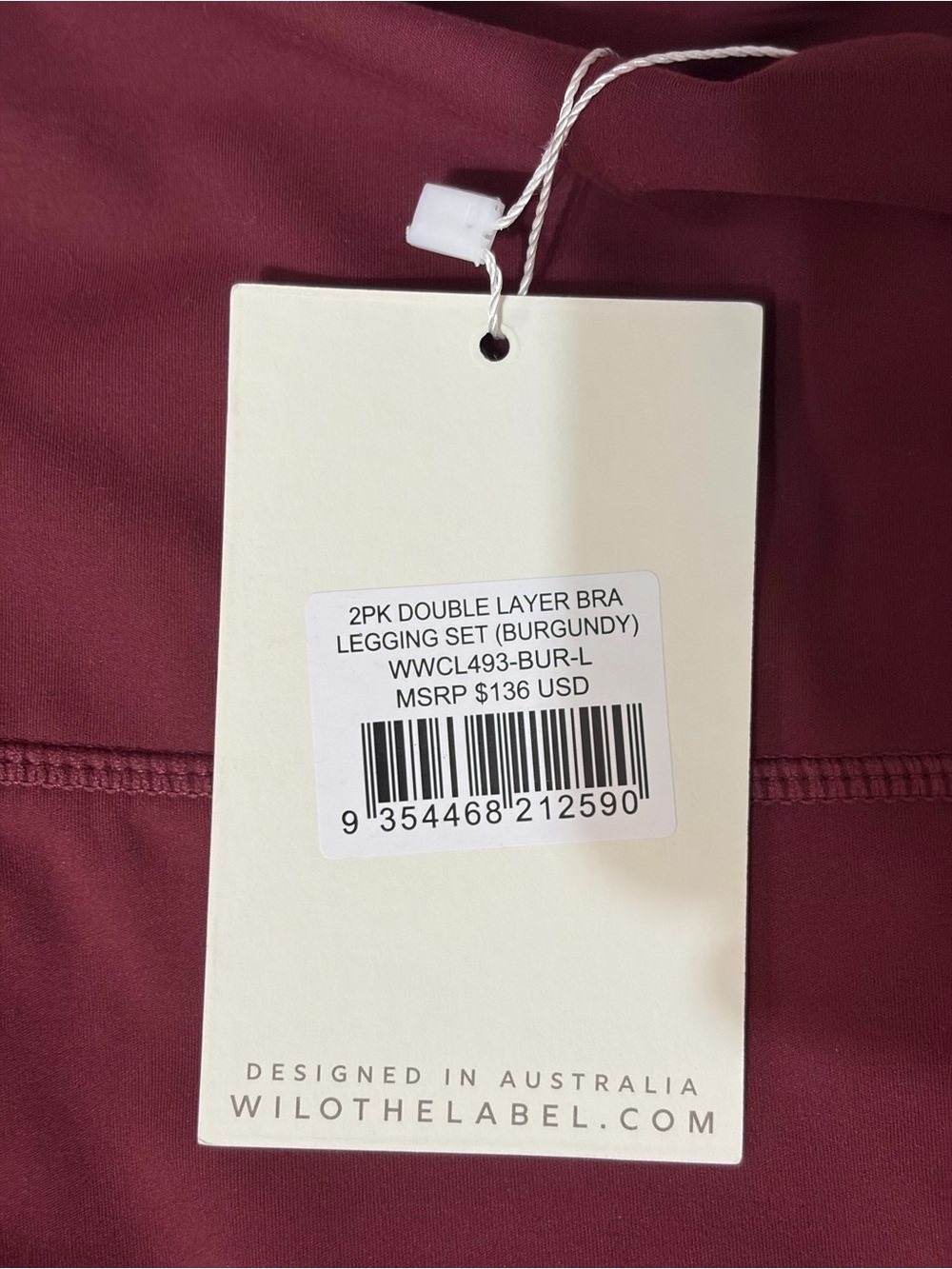 WILO The Label in Burgundy High-Rise Active Leggings & Sports Bra Set - Picture 9 of 10